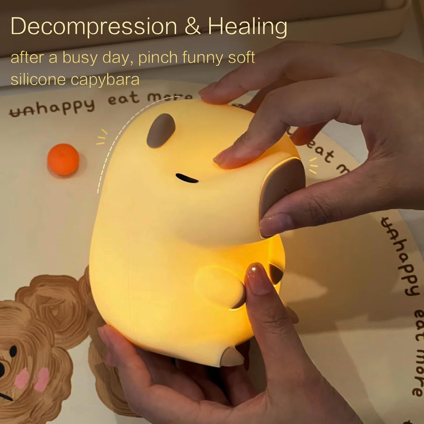 Capy Night Lamp — luz suave de silicona